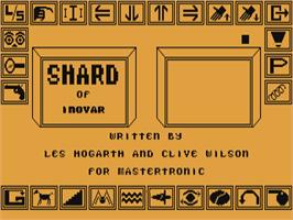 Title screen of Shard Of Inovar on the Commodore 64.