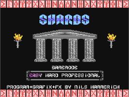 Title screen of Shards on the Commodore 64.