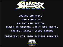Title screen of Shark on the Commodore 64.