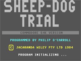 Title screen of Sheep-dog Trial on the Commodore 64.