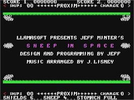 Title screen of Sheep In Space on the Commodore 64.