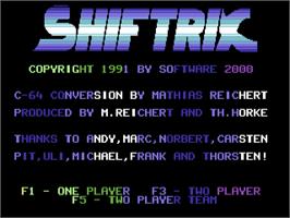 Title screen of Shiftrix on the Commodore 64.