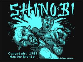 Title screen of Shinobi on the Commodore 64.
