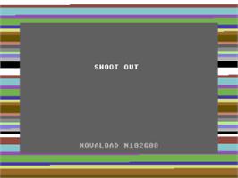 Title screen of Shoot Out on the Commodore 64.