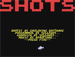 Title screen of Shots on the Commodore 64.