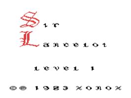 Title screen of Sir Lancelot on the Commodore 64.
