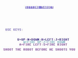 Title screen of Sitting Target on the Commodore 64.
