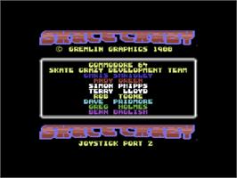 Title screen of Skate Crazy on the Commodore 64.