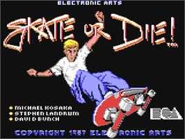 Title screen of Skate or Die on the Commodore 64.