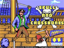 Title screen of Skull & Crossbones on the Commodore 64.