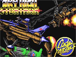 Title screen of Sky High Stuntman on the Commodore 64.