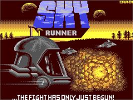 Title screen of Sky Runner on the Commodore 64.