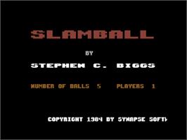 Title screen of Slamball on the Commodore 64.