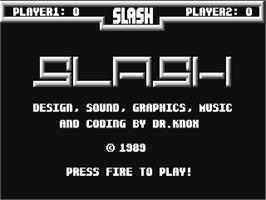 Title screen of Slash on the Commodore 64.