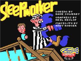 Title screen of Sleepwalker on the Commodore 64.