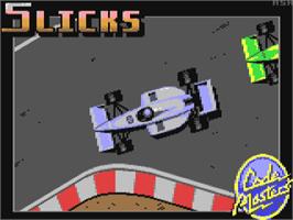 Title screen of Slicks on the Commodore 64.
