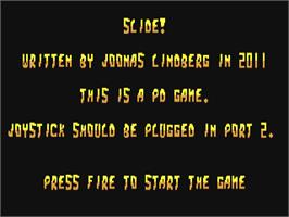 Title screen of Slide (64'er) on the Commodore 64.