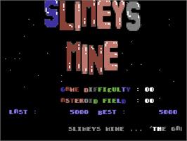 Title screen of Slimey's Mine on the Commodore 64.