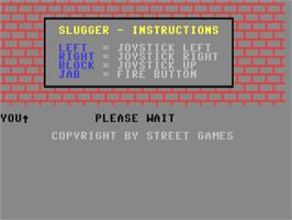 Title screen of Slugger on the Commodore 64.