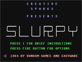 Title screen of Slurpy on the Commodore 64.