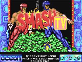 Title screen of Smash T.V. on the Commodore 64.