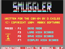Title screen of Smuggler on the Commodore 64.