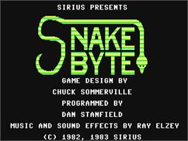 Title screen of Snake Byte on the Commodore 64.