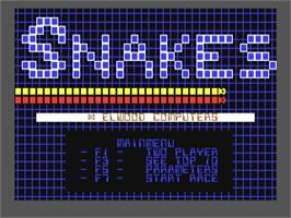 Title screen of Snakes (MikroBitti) on the Commodore 64.