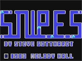 Title screen of Snipes on the Commodore 64.