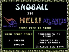 Title screen of Snoball In Hell on the Commodore 64.