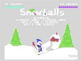 Title screen of Snowballs on the Commodore 64.