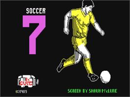 Title screen of Soccer 7 on the Commodore 64.