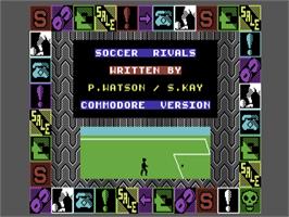 Title screen of Soccer Rivals on the Commodore 64.