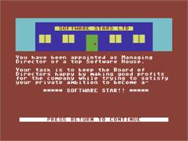 Title screen of Software Star on the Commodore 64.