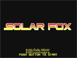 Title screen of Solar Fox on the Commodore 64.