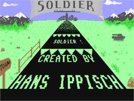 Title screen of Soldier (Melbourne House) on the Commodore 64.