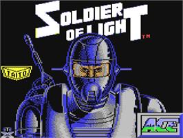 Title screen of Soldier of Light on the Commodore 64.