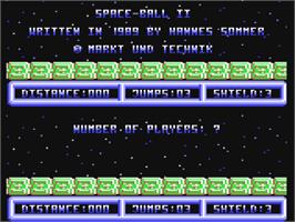 Title screen of Space-ball 2 on the Commodore 64.