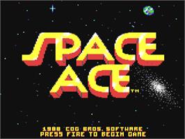 Title screen of Space Ace on the Commodore 64.