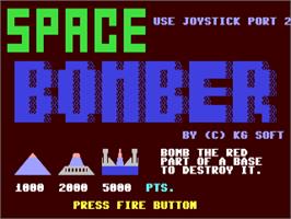 Title screen of Space Bomber on the Commodore 64.