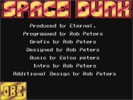 Title screen of Space Dunk on the Commodore 64.