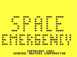 Title screen of Space Emergency on the Commodore 64.