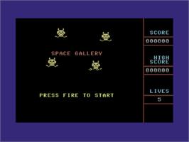 Title screen of Space Gallery on the Commodore 64.