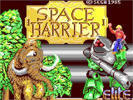 Title screen of Space Harrier on the Commodore 64.