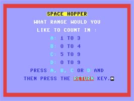 Title screen of Space Hopper on the Commodore 64.