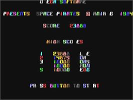 Title screen of Space Pirate on the Commodore 64.
