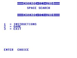 Title screen of Space Search on the Commodore 64.