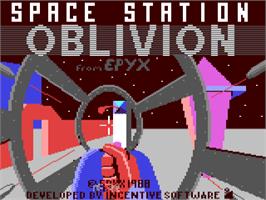 Title screen of Space Station Oblivion on the Commodore 64.