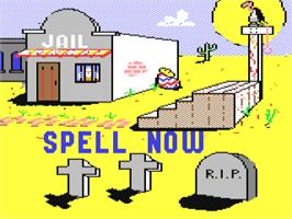 Title screen of Spell Now on the Commodore 64.