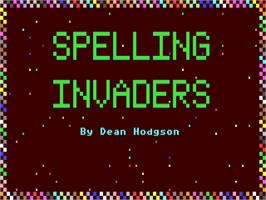 Title screen of Spelling Invader on the Commodore 64.